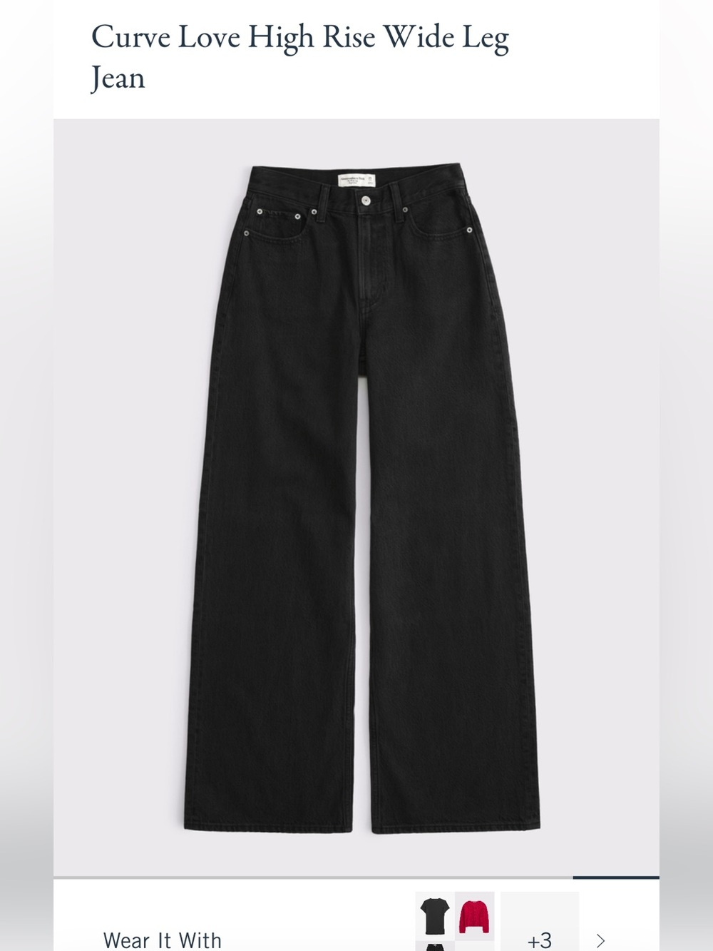 Abercrombie & Fitch Curve Love High Rise Wide Leg Jean